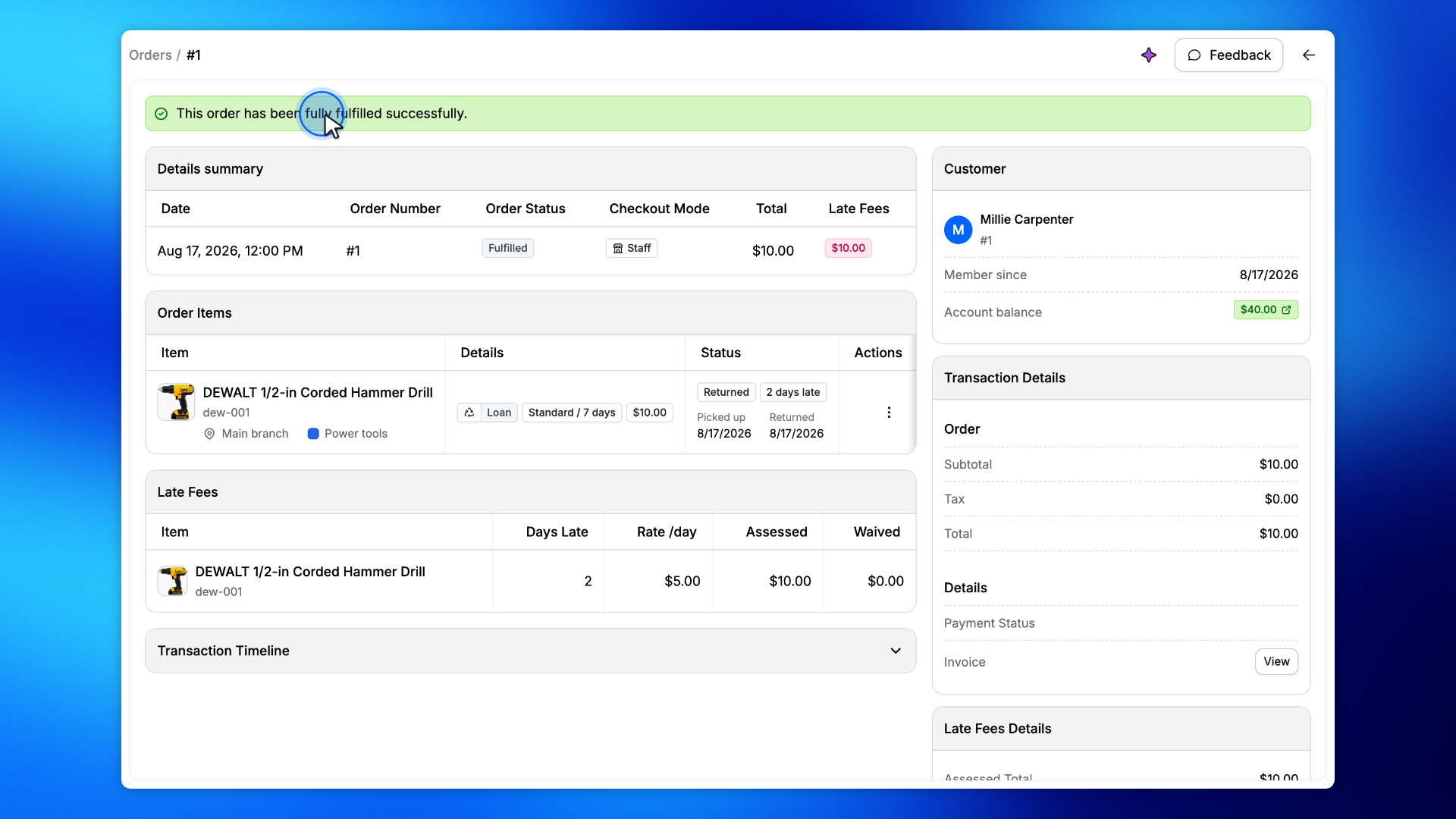 5. Confirm the balance payment