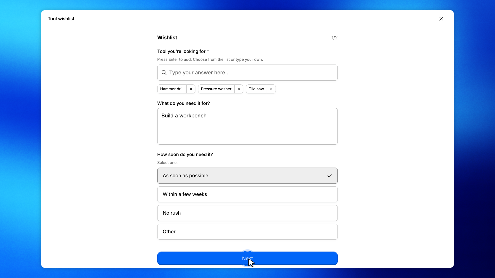 1. Fill the first page as a member