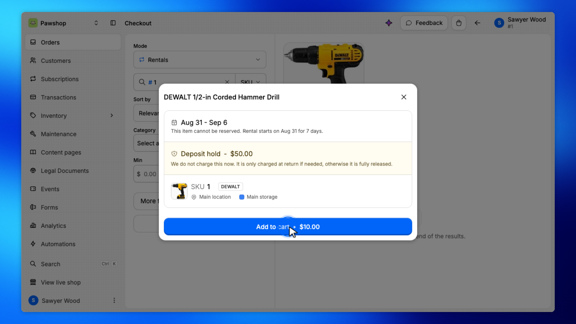 1. Add items to the cart