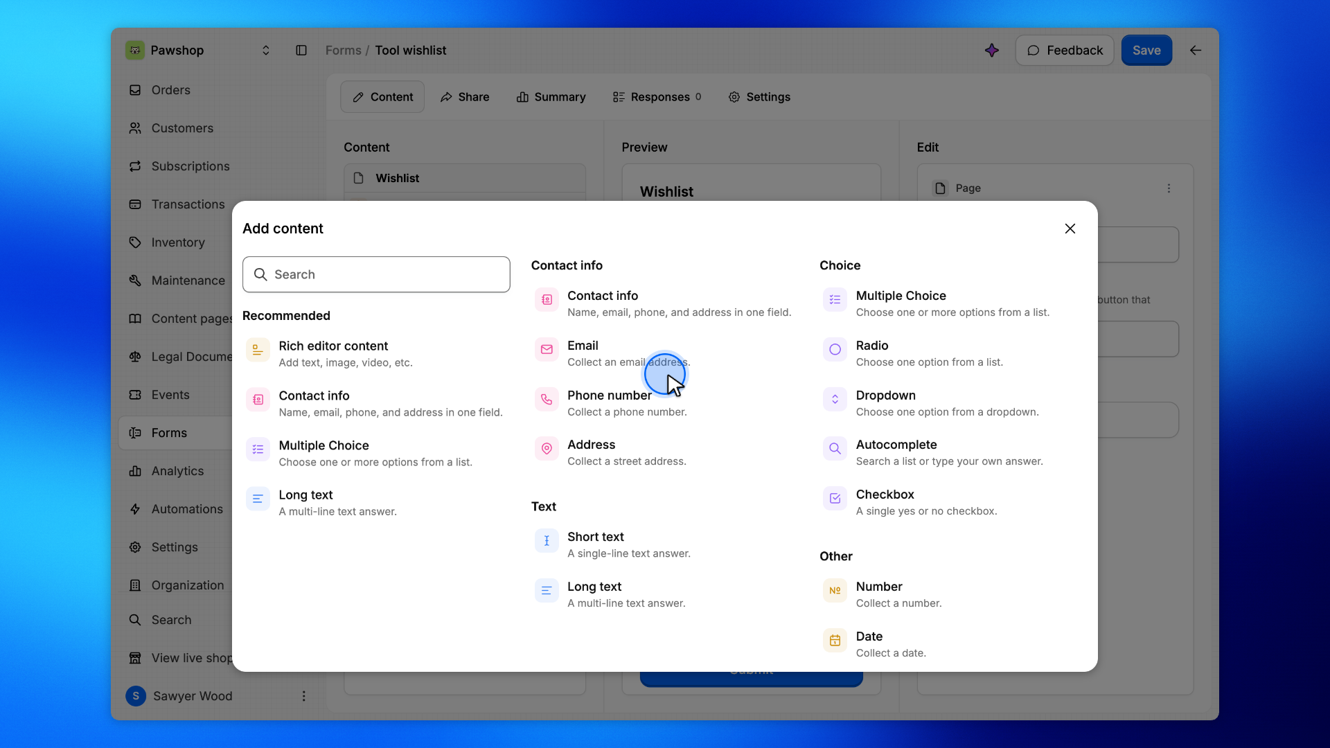 5. Review Add content