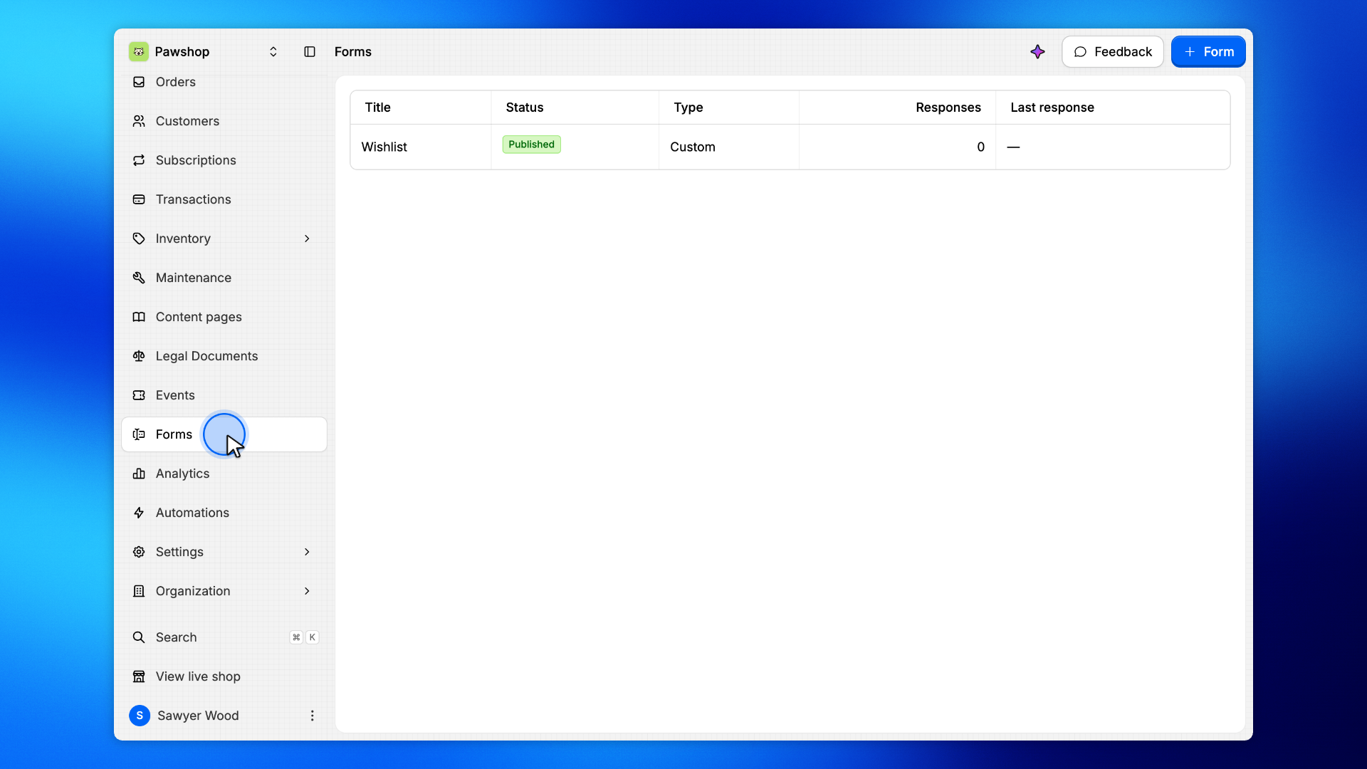 1. Open Forms