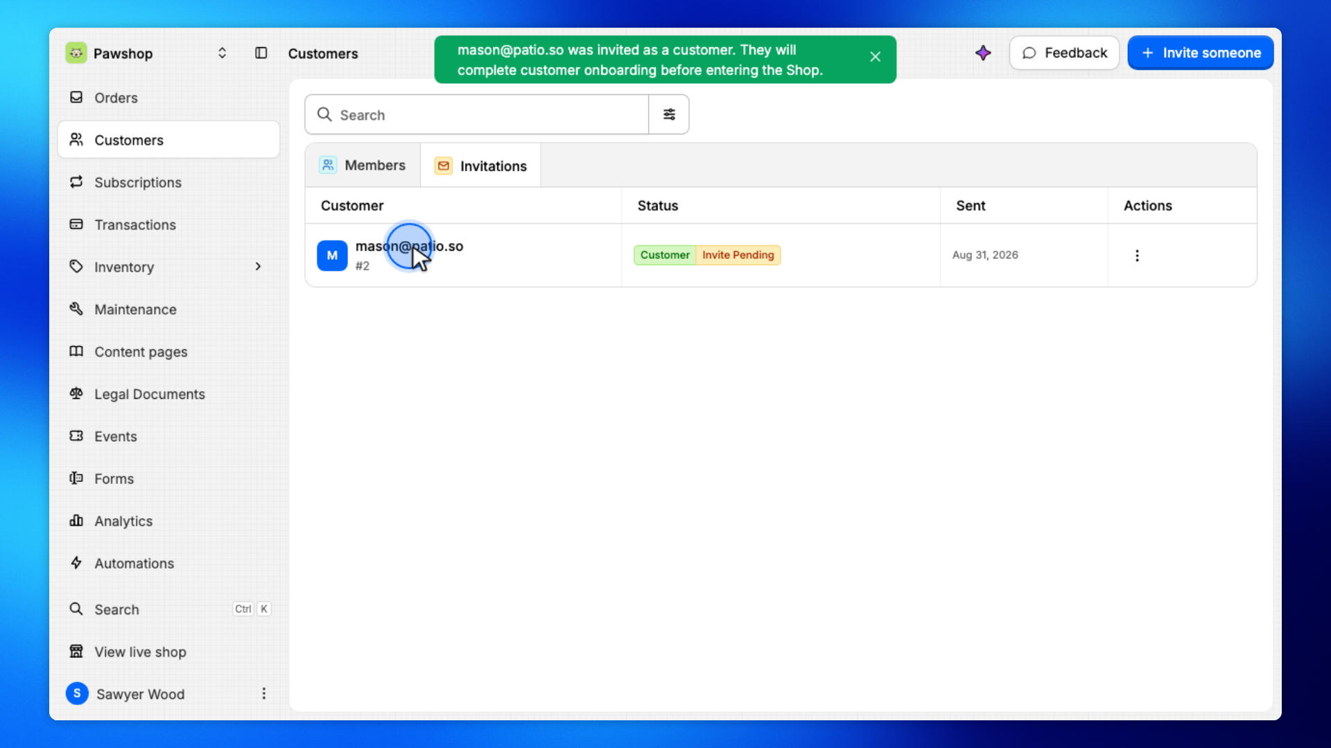5. Check Invitations