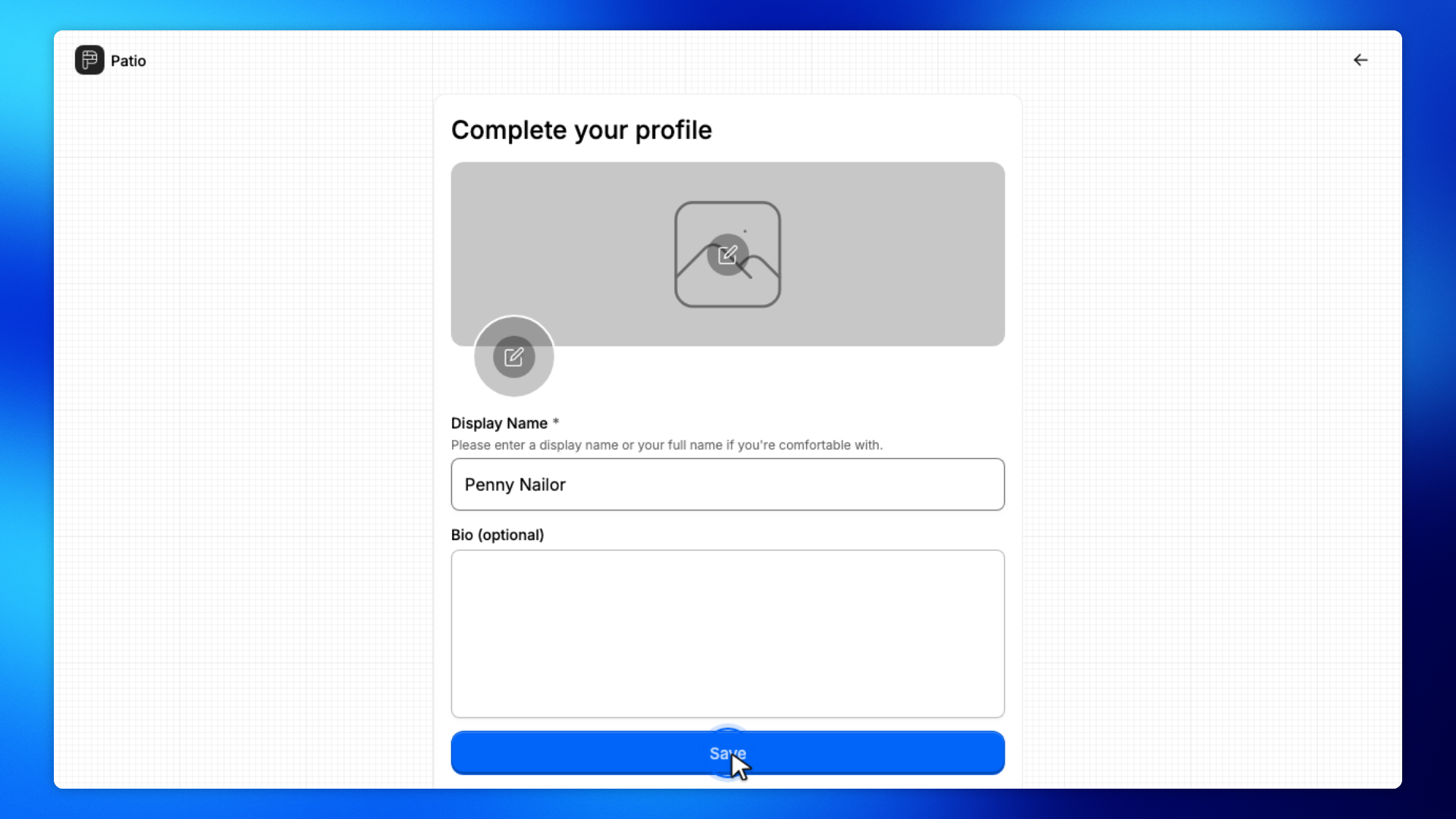 4. Fill Complete your profile and Save