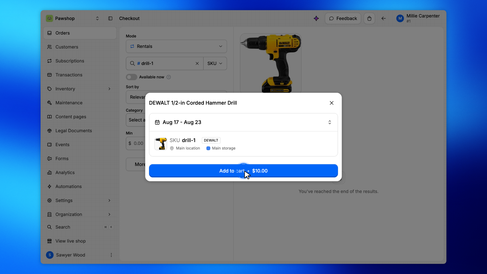 1. Add items to the cart