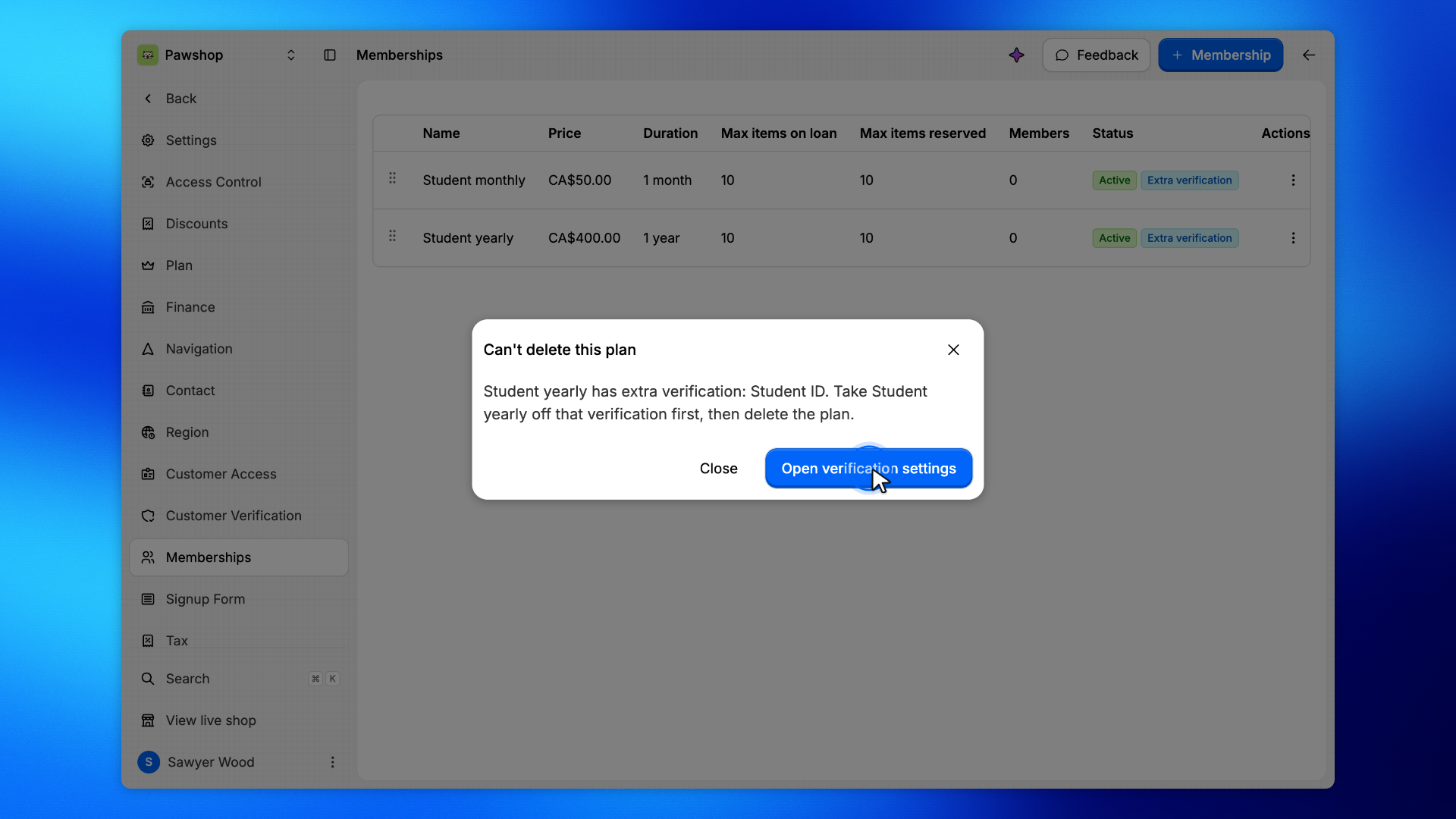 12. Deleting a plan with extra verification